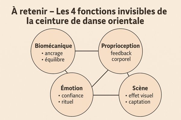 Infographie ceinture de danse orientale 4 fonctions